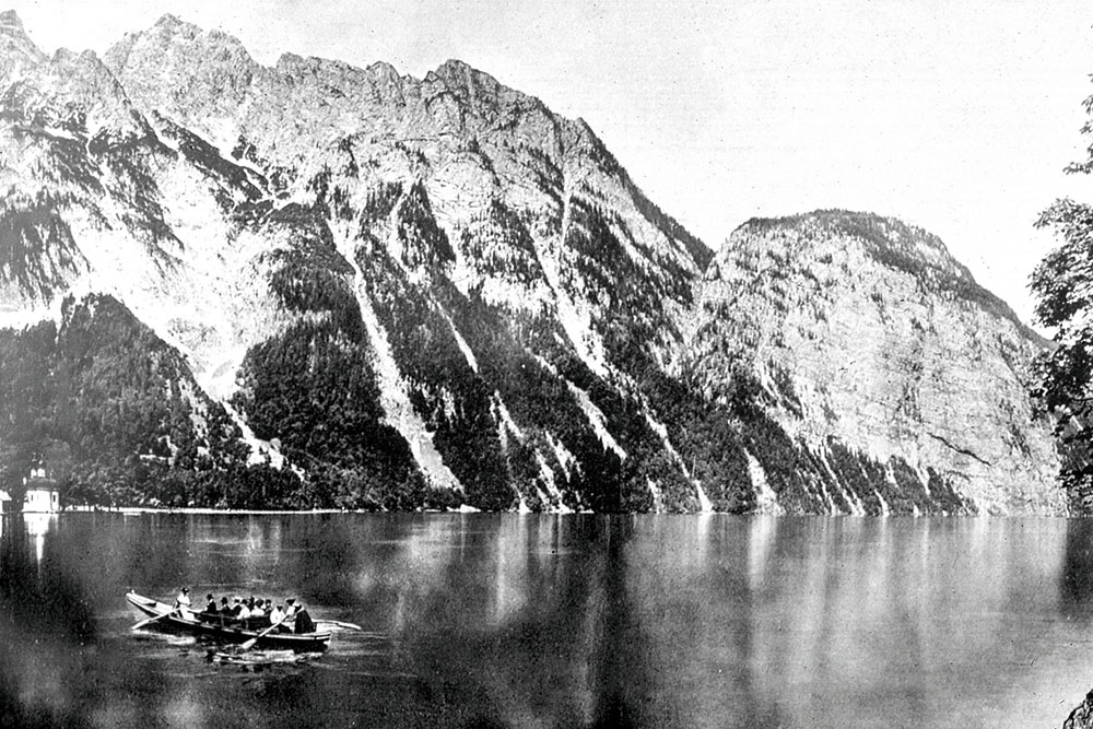Originalaufnahme - Königssee mit Schifffahrt und Halbinsel St. Bartholomä