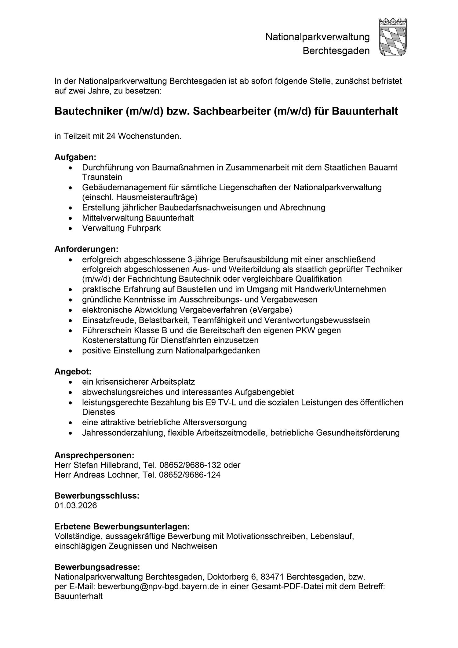 Aktuelle Stellenausschreibung