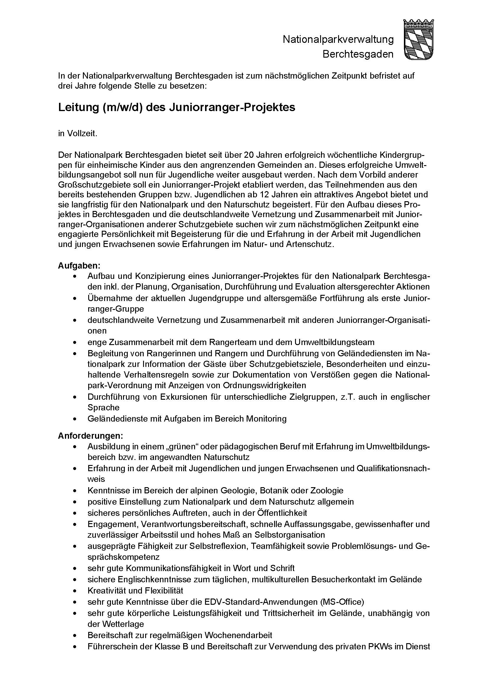 Aktuelle Stellenausschreibung